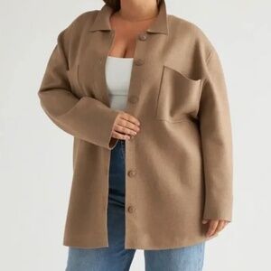 Quince Eco-Knit Milano Stitch Oversized Shirt Jacket